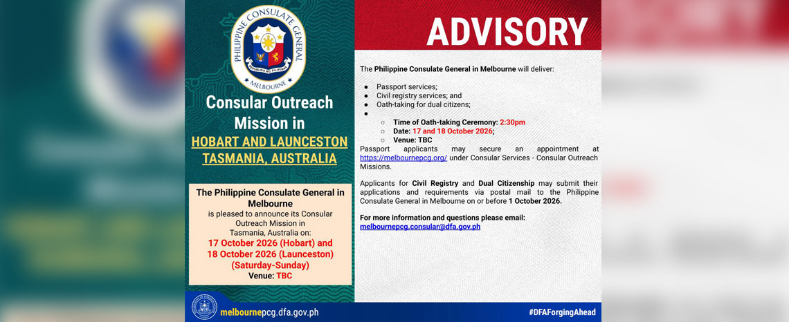 Tasmania Outreach 17-18 October 2026